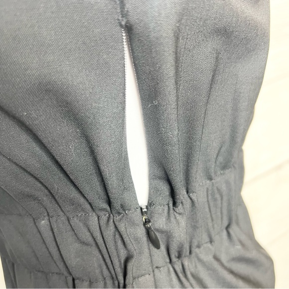 Theory Solid Black Sleeveless Cinched Waist Fit & Flare Dress Size 2 XS - Picture 6 of 11